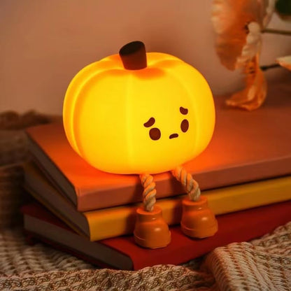 Pumpkin LED Night Light Silicone Rechargeable Touch Lamp