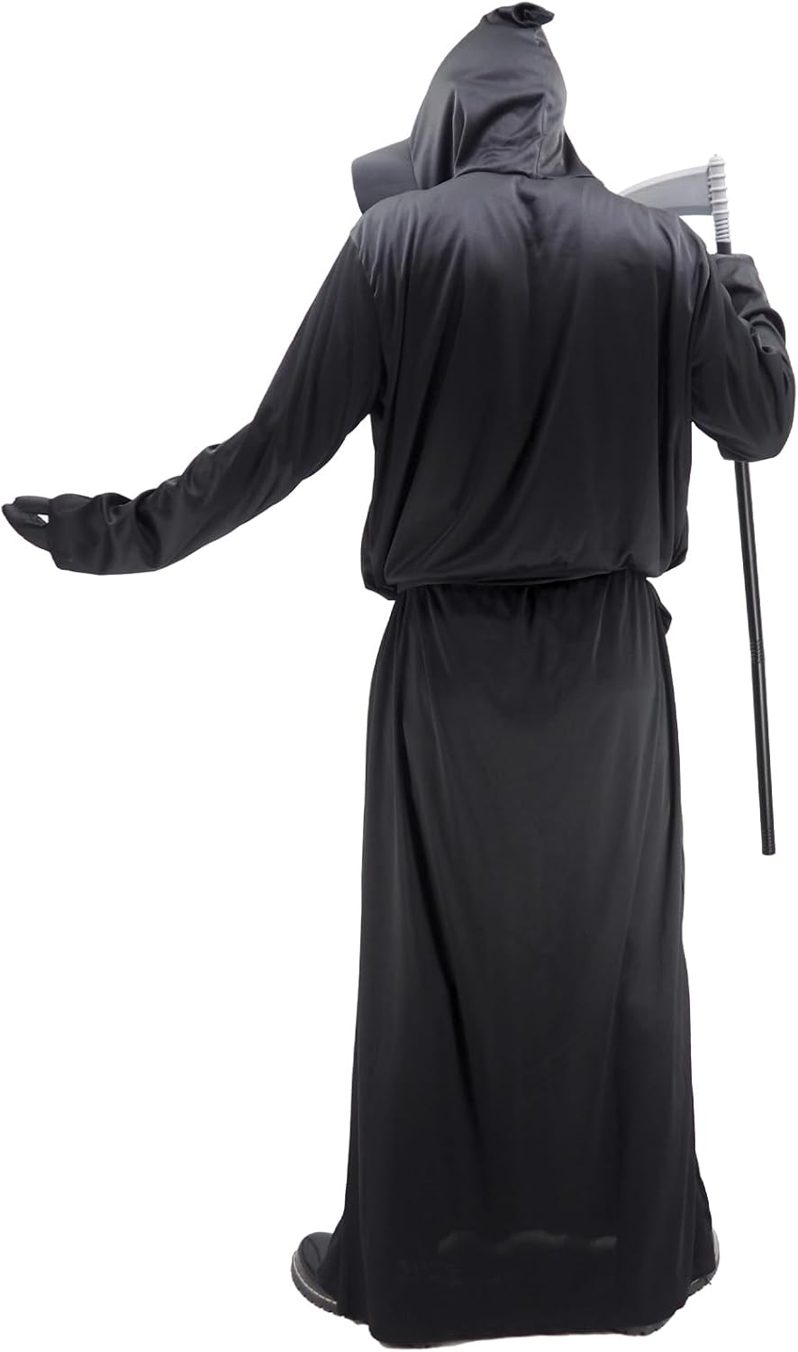 Grim Reaper Costume Set Hooded Robe Cloak Cape Halloween Cosplay