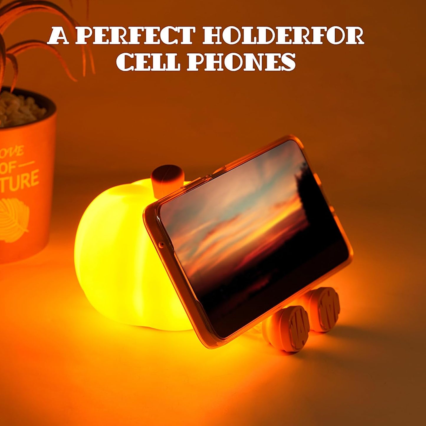 Pumpkin LED Night Light Silicone Rechargeable Touch Lamp