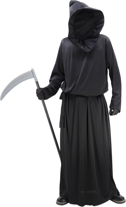 Grim Reaper Costume Set Hooded Robe Cloak Cape Halloween Cosplay