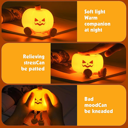 Pumpkin LED Night Light Silicone Rechargeable Touch Lamp