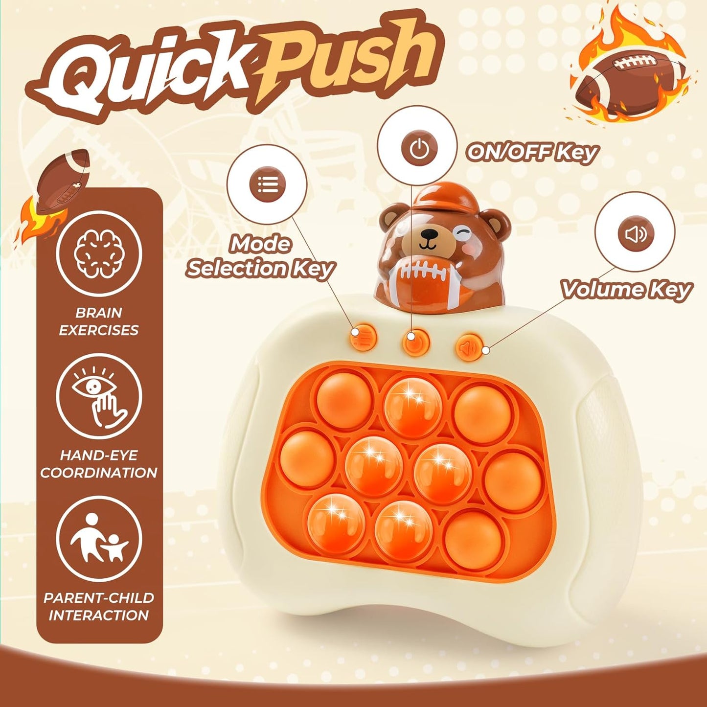 Halloween Light Up Fidget Toy Pop Game for Kids Adults