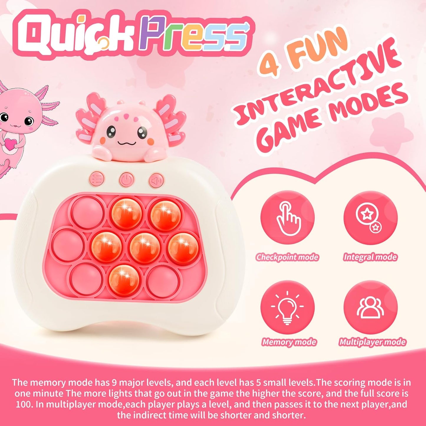 Halloween Light Up Fidget Toy Pop Game for Kids Adults