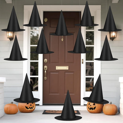 Witch Hats 12 PCS Hanging Halloween Decor with Rope