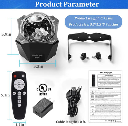 Disco Ball Light Sound Activated Stage Strobe Light for Parties