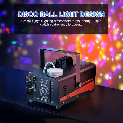 Fog Machine with LED Lights and Wireless Remote Control 600W 3000CFM