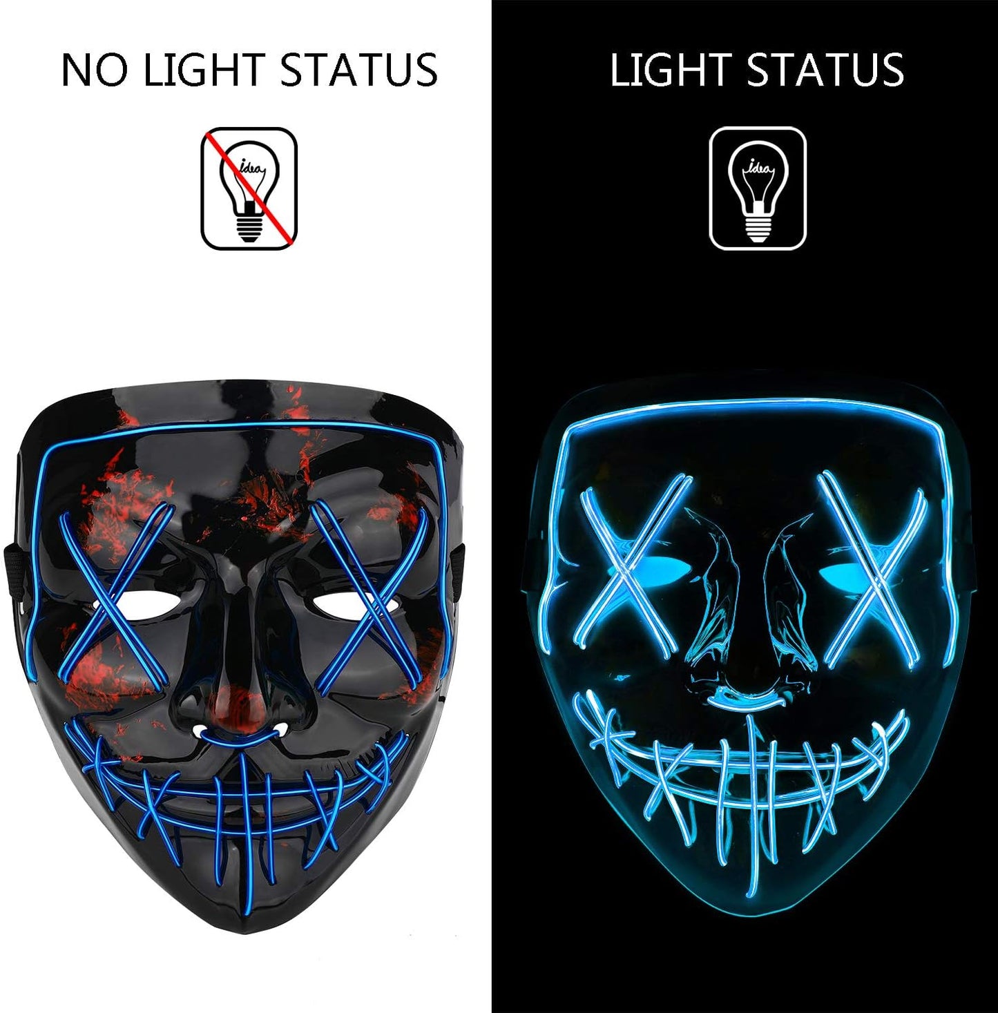 LED Light Up Halloween Mask