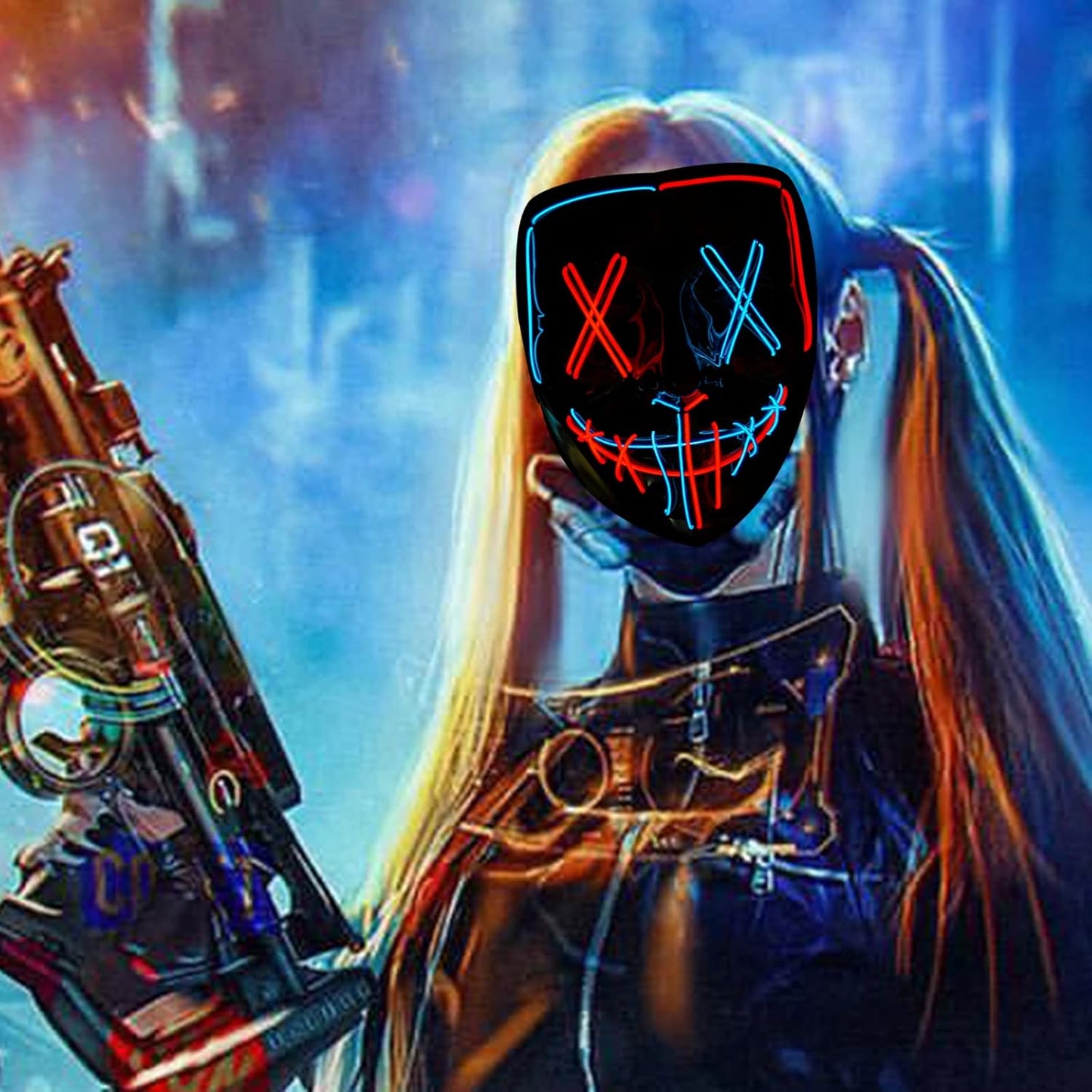 LED Light Up Halloween Mask