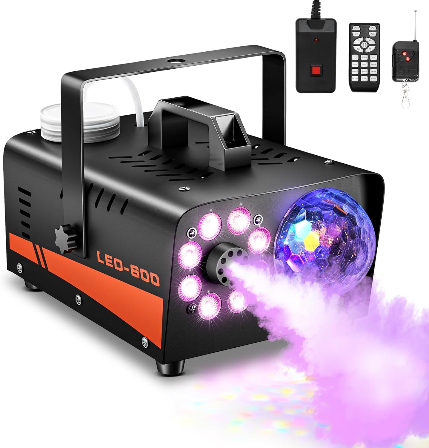 Fog Machine with LED Lights and Wireless Remote Control 600W 3000CFM