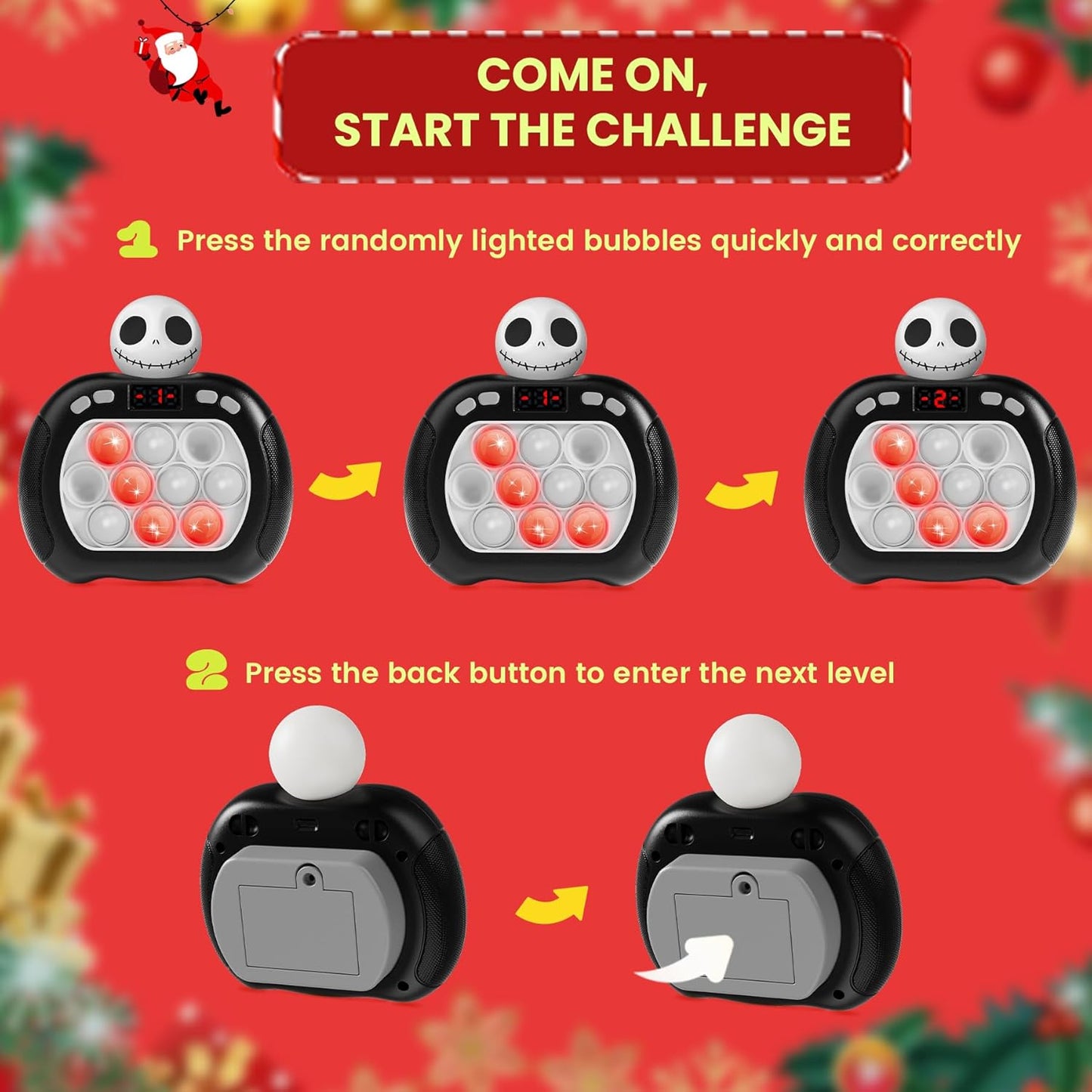 Halloween Light Up Fidget Toy Pop Game for Kids Adults