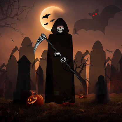 Grim Reaper Costume Set Adult Unisex Cape Scythe Mask Gloves