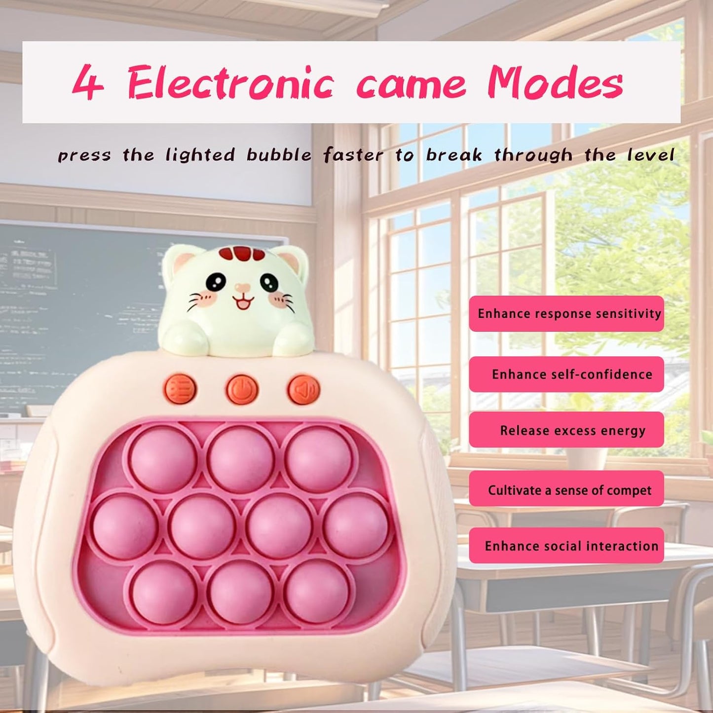 Halloween Light Up Fidget Toy Pop Game for Kids Adults