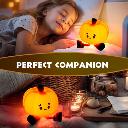 Pumpkin LED Night Light Silicone Rechargeable Touch Lamp