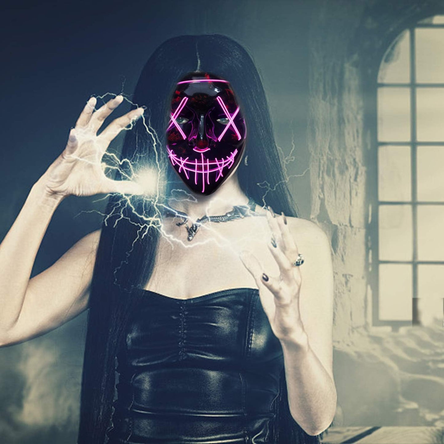 LED Light Up Halloween Mask