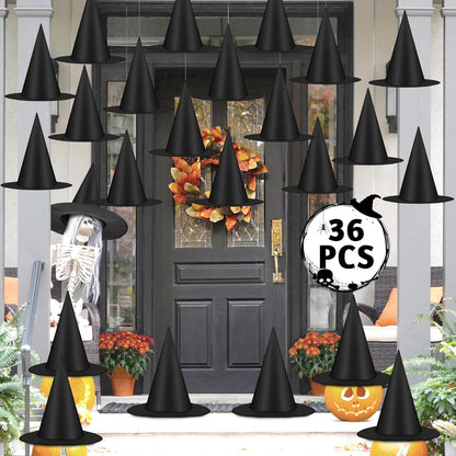 Witch Hats 12 PCS Hanging Halloween Decor with Rope