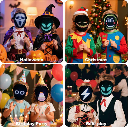 LED Light Up Mask with Gesture Sensing for Halloween Cosplay Party