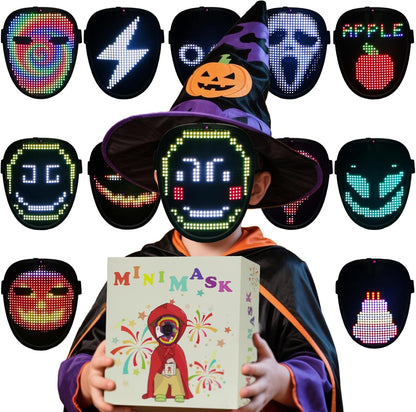 LED Light Up Mask with Gesture Sensing for Halloween Cosplay Party