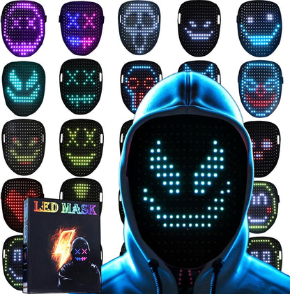 LED Light Up Mask with Gesture Sensing for Halloween Cosplay Party