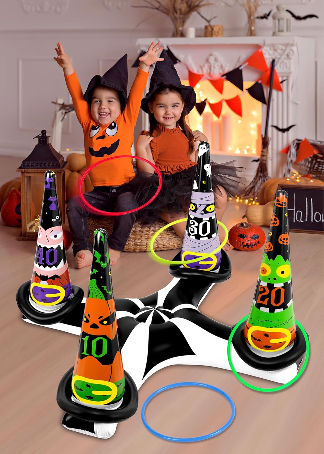 Inflatable Witch Hat Ring Toss Game Halloween