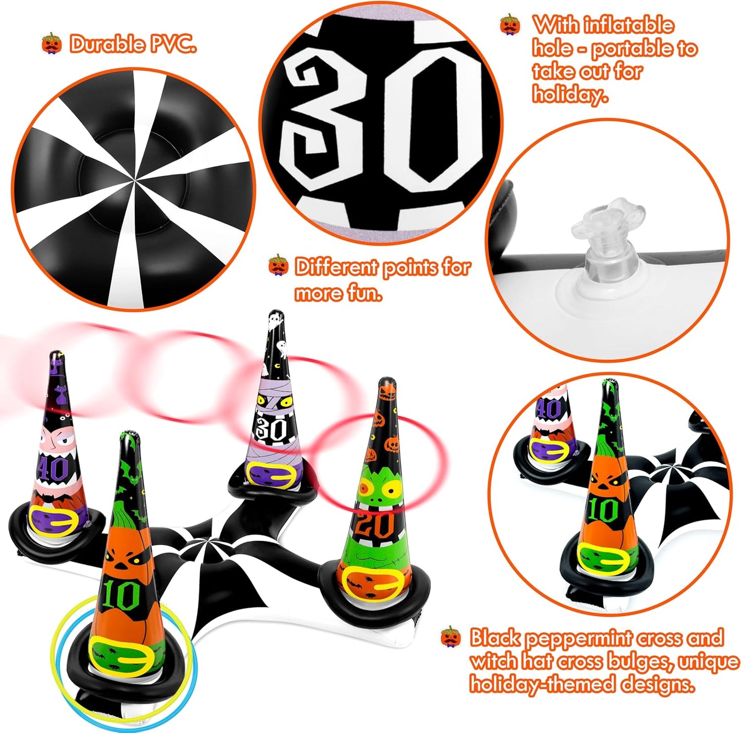 Inflatable Witch Hat Ring Toss Game Halloween