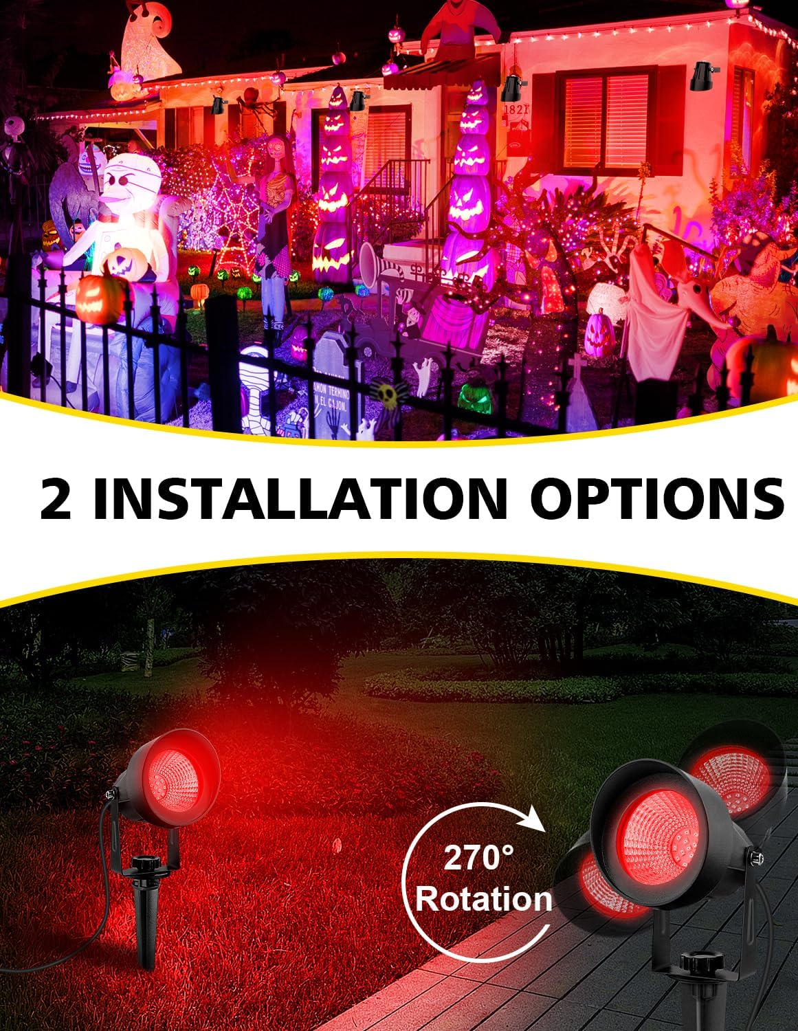 LED Spotlight Outdoor Waterproof Landscape Lighting Adjustable 2 Pack