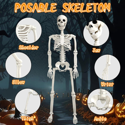Halloween Skeleton Decorations 36 Inch Posable Full Body Yard Decor