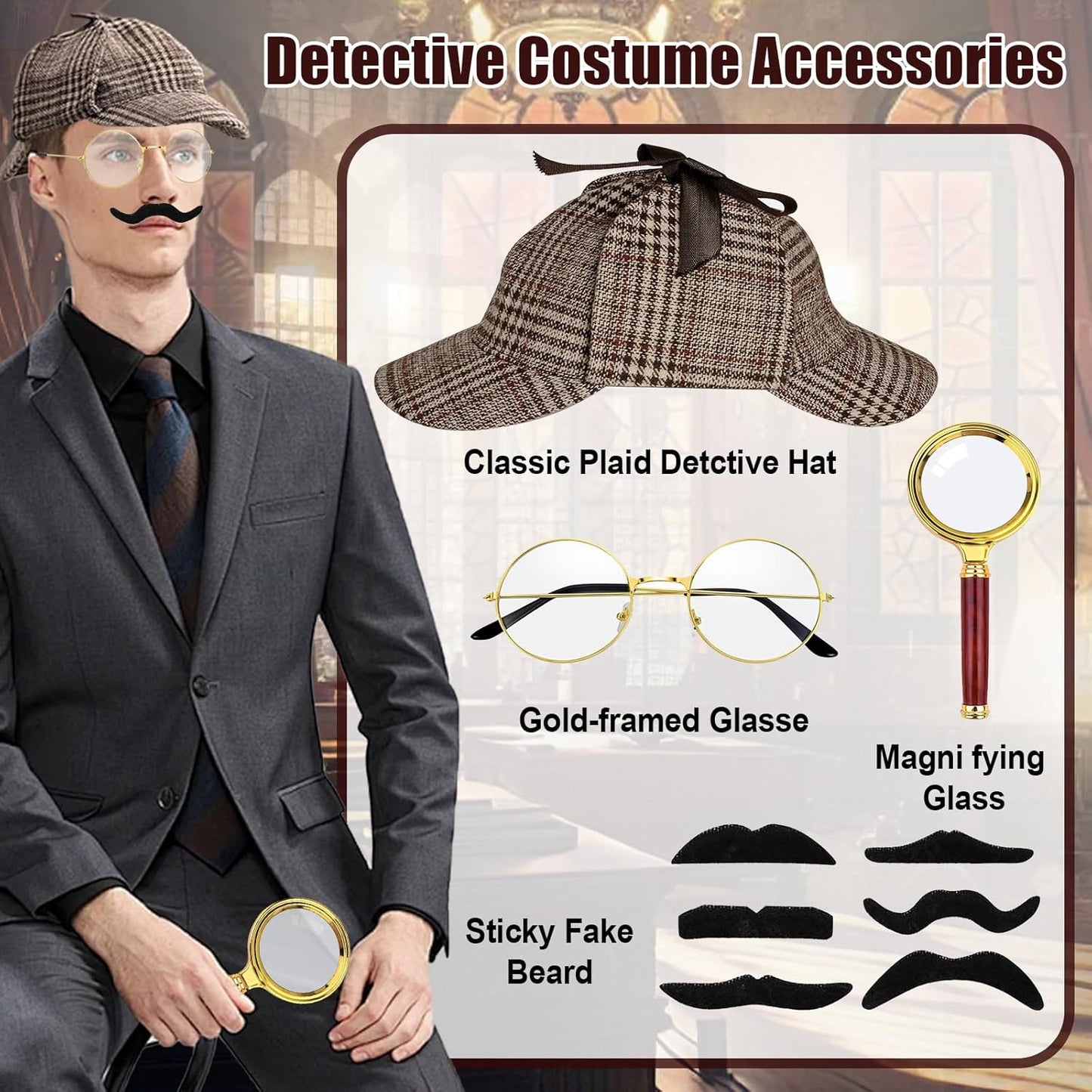 Detective Costume Accessories Set for Adults