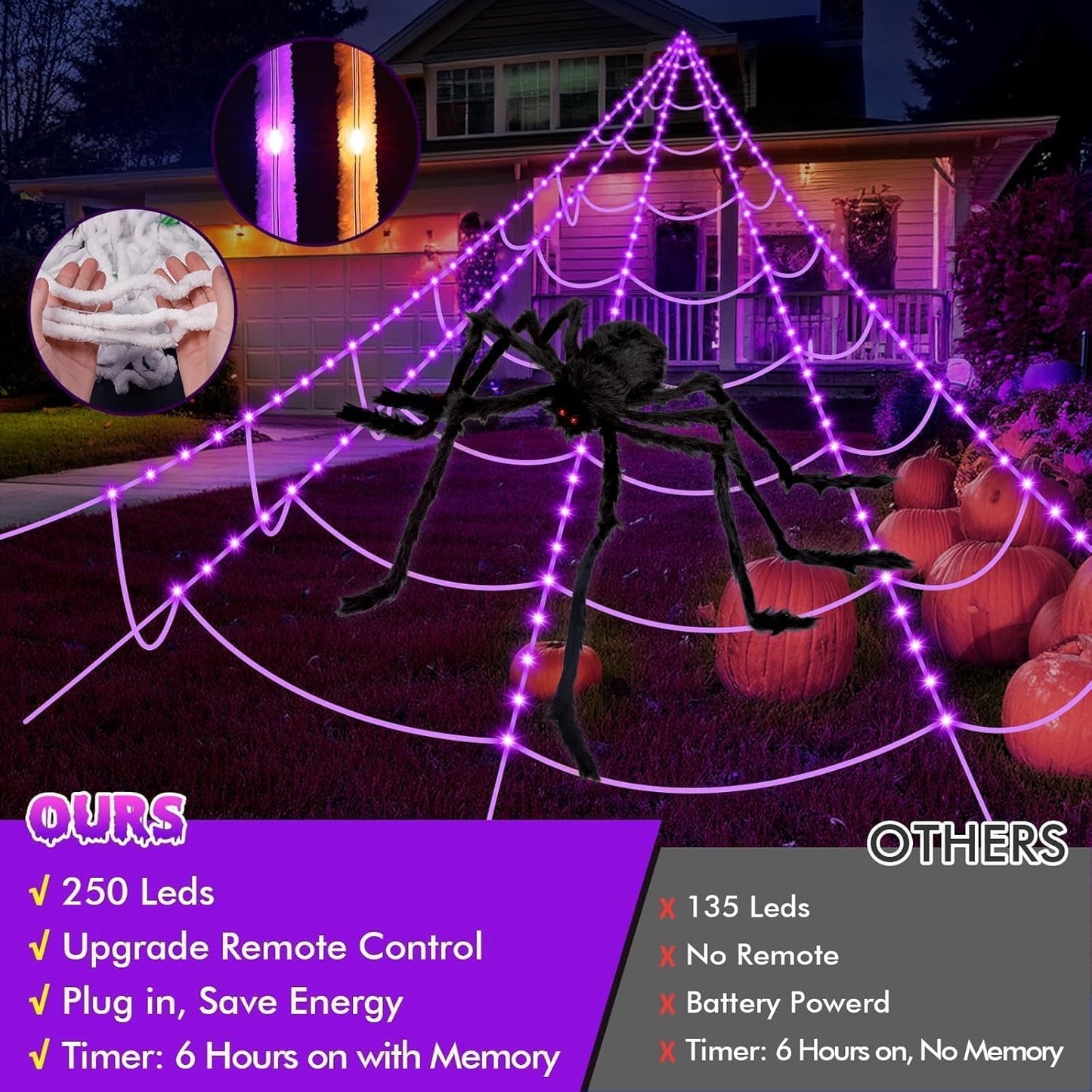 Halloween Spider Web Lights