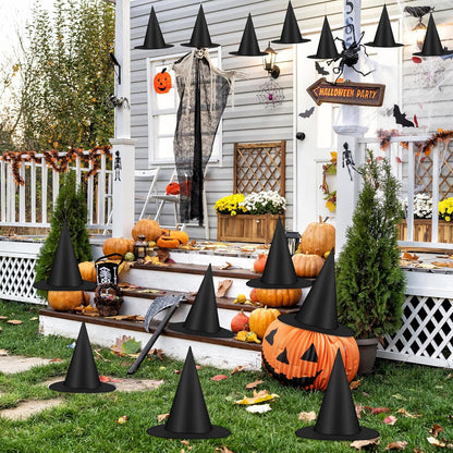 Witch Hats 12 PCS Hanging Halloween Decor with Rope